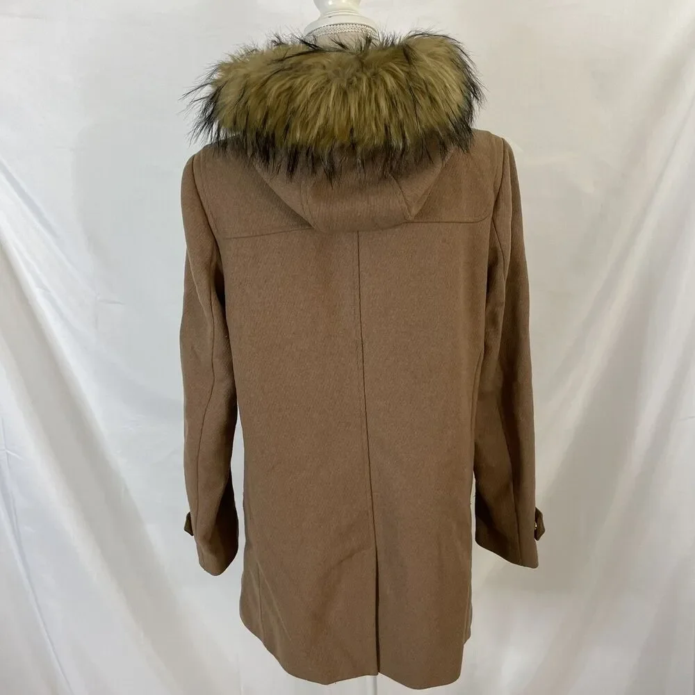 Cole Haan Wool Toggle Duffle Coat Size 12 Signature Hooded Jacket